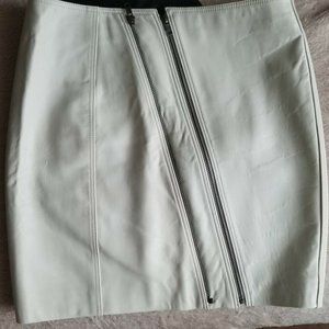 BLK DNM White Leather Skirt